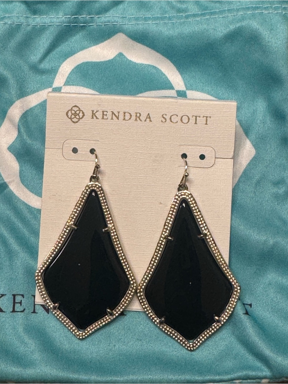 Kendra Scott Black and Gold-Tone Statement Drop Earrings